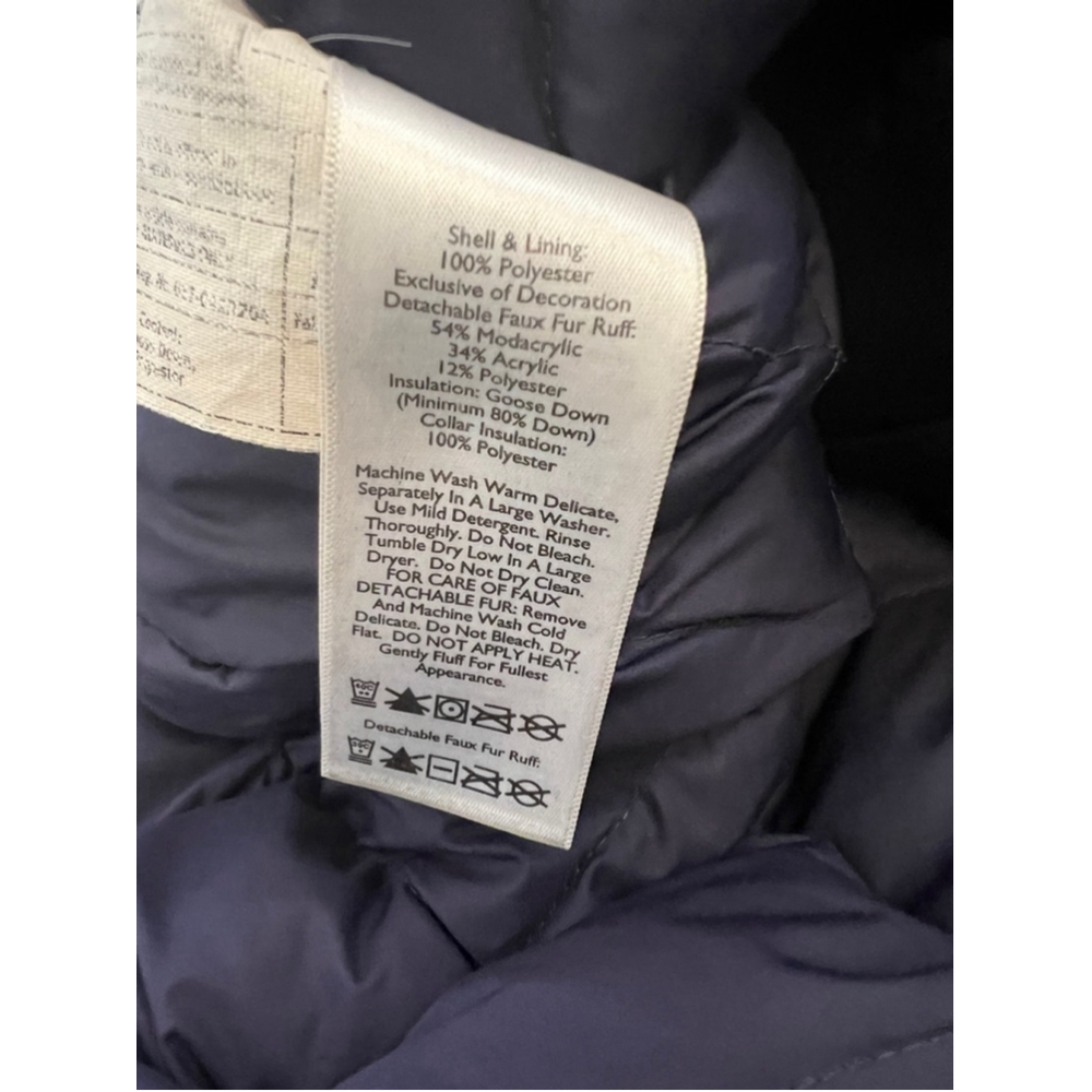 EDDIE BAUER Down Filled Purple Long Fit Zip Up Winter Jacket Coat XS - Picture 9 of 9